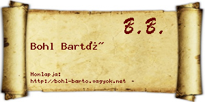 Bohl Bartó névjegykártya